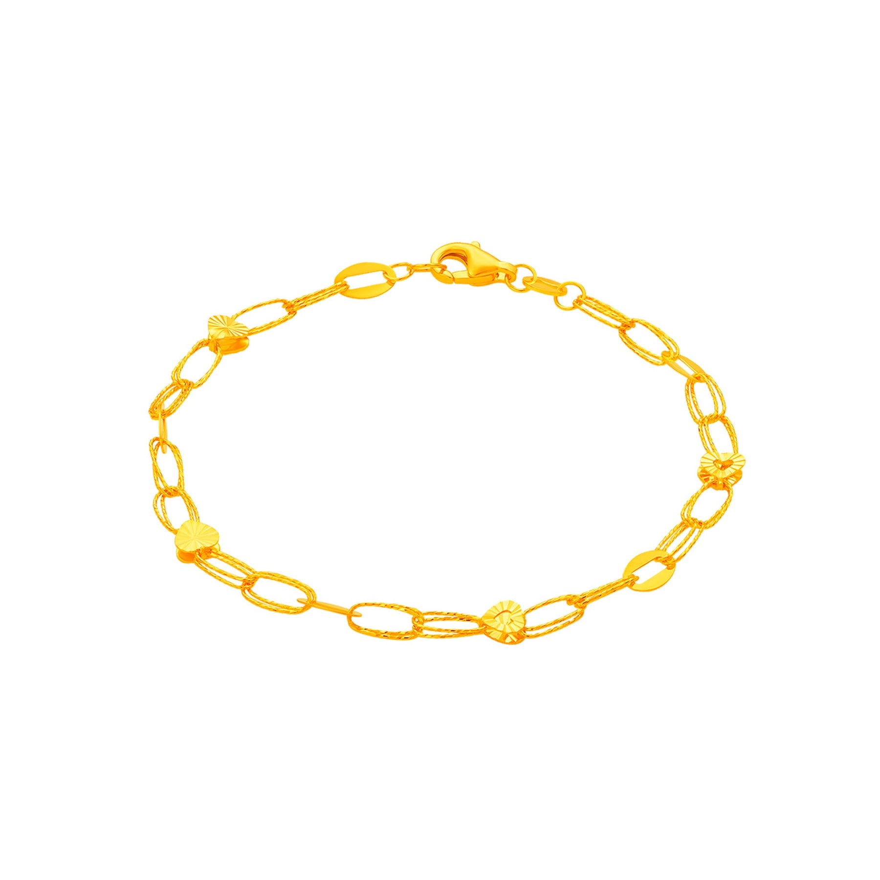 916 Gold Twin Hearts Bracelet