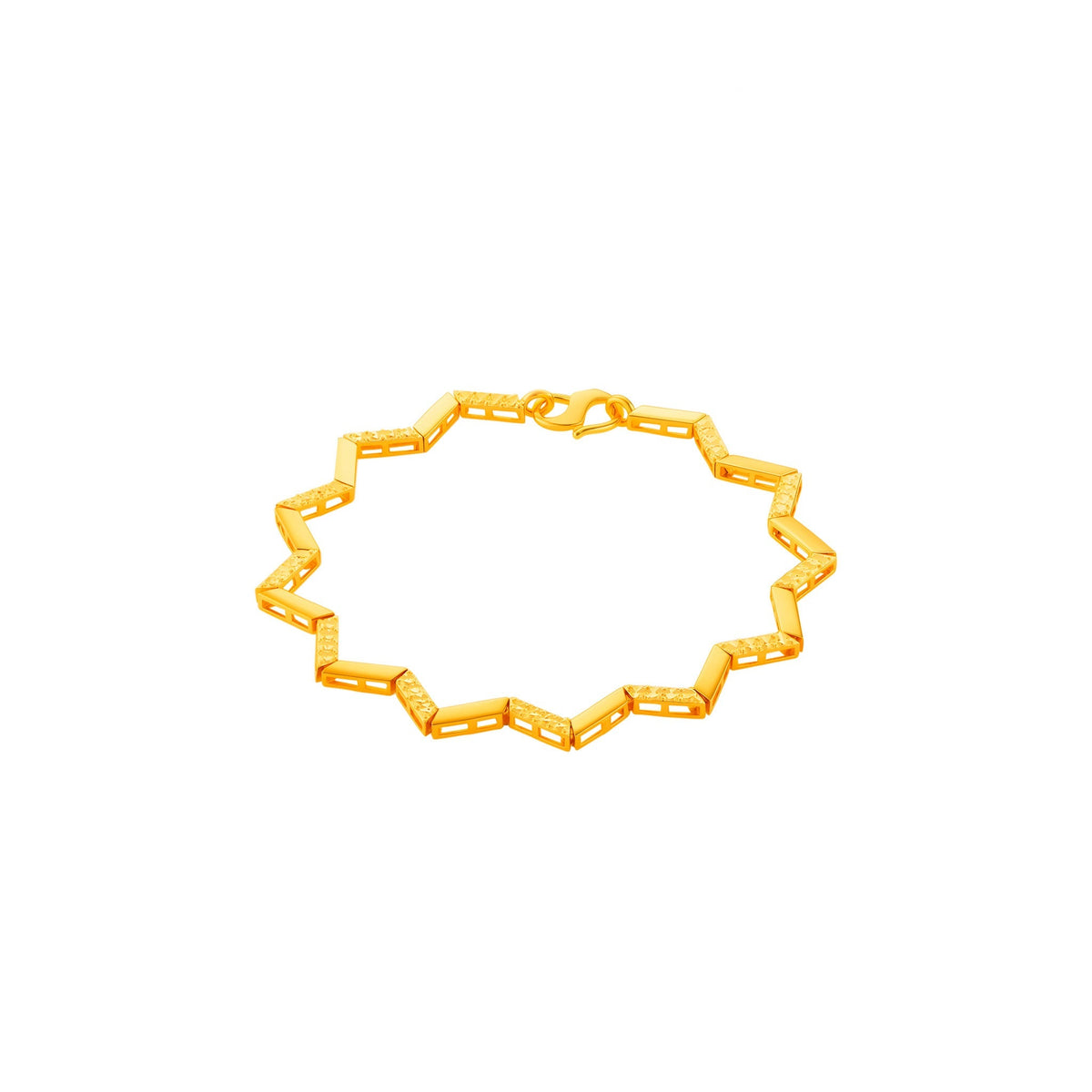 916 Gold Twisted Wave Bracelet
