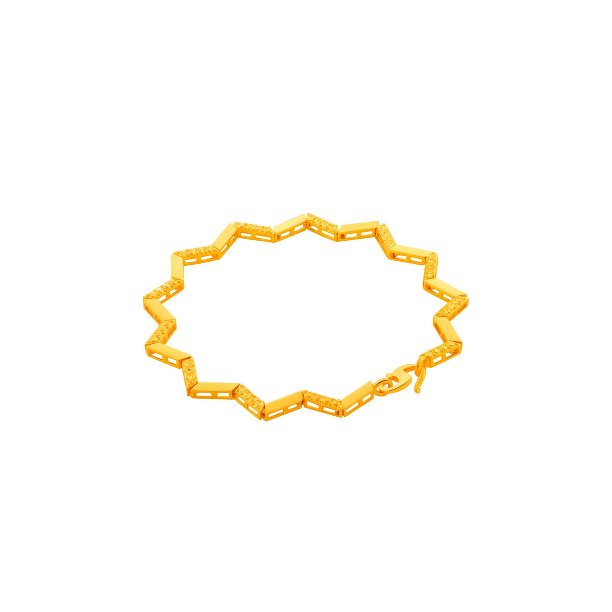 916 Gold Twisted Wave Bracelet