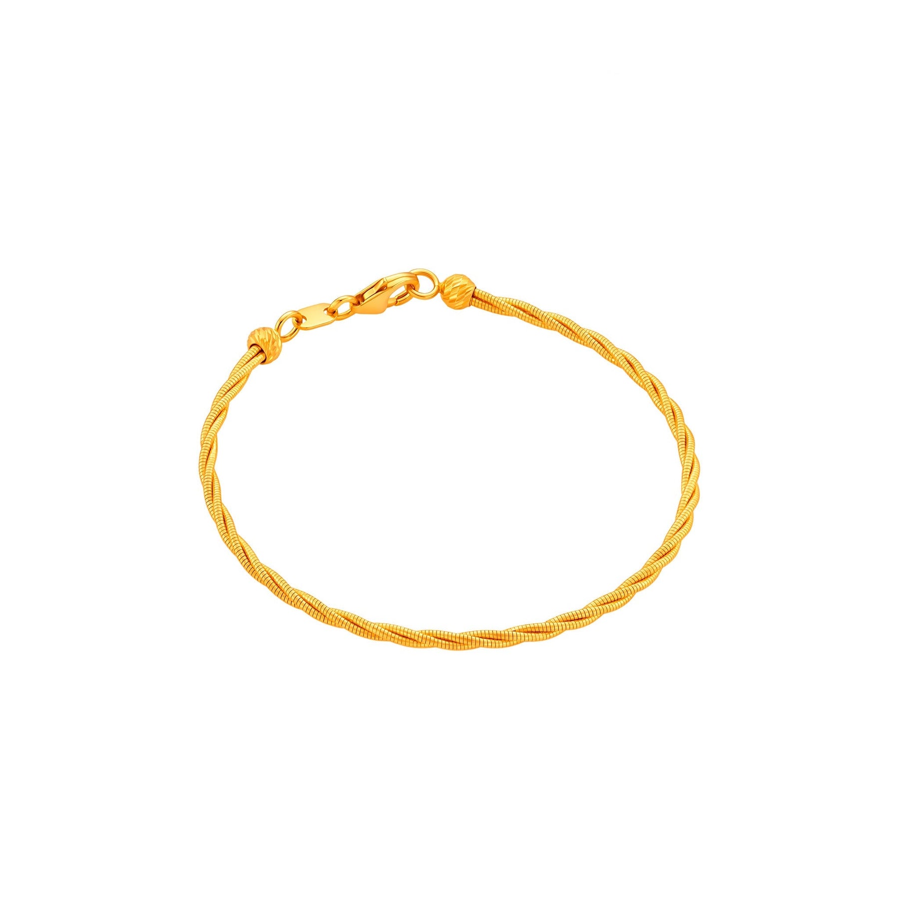 916 Gold Twisted Woven Bracelet