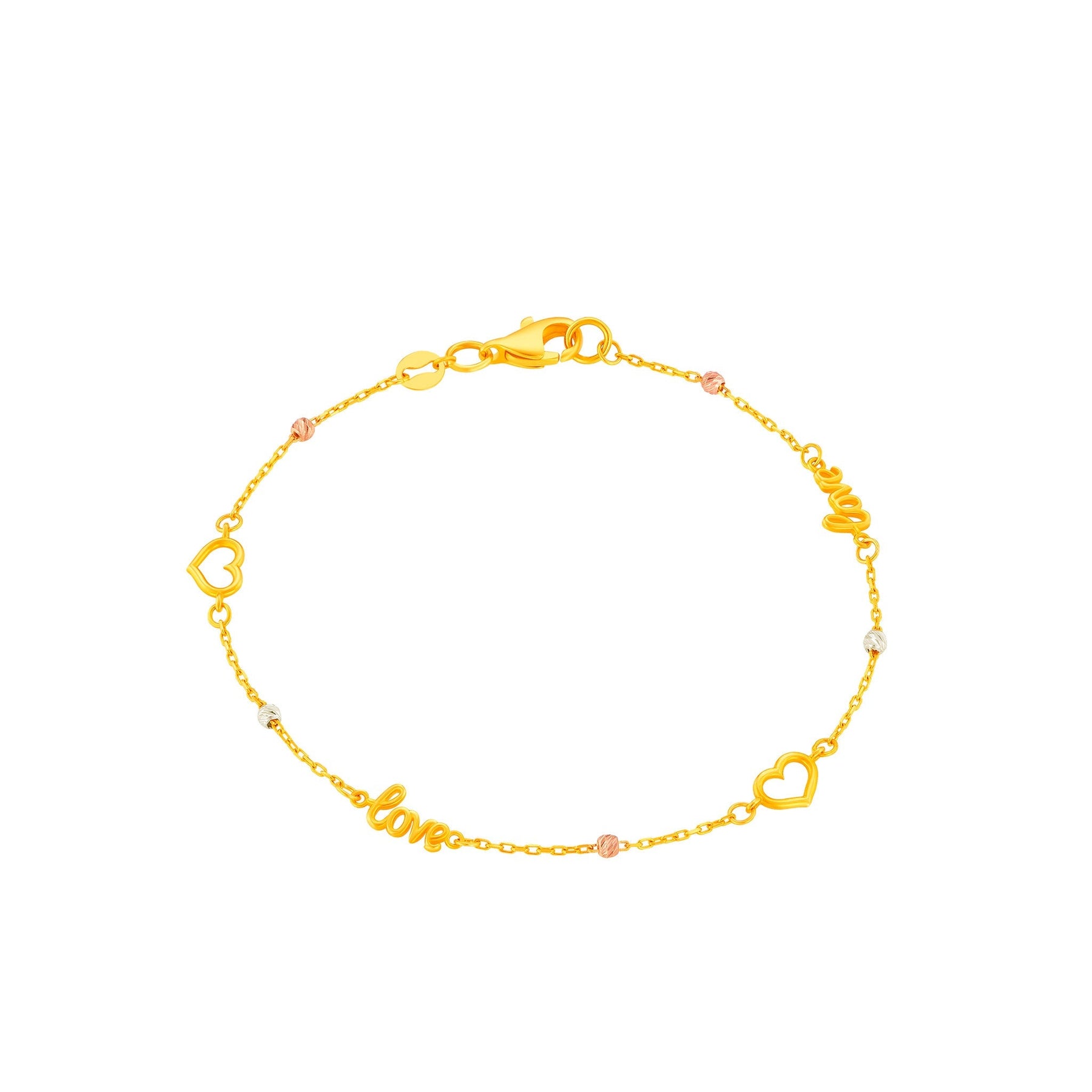 916 Gold Unity Tri-Tone Bracelet