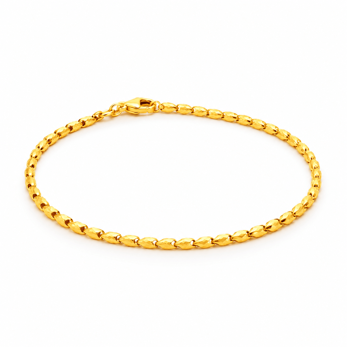 916 Gold Wheat Link Bracelet