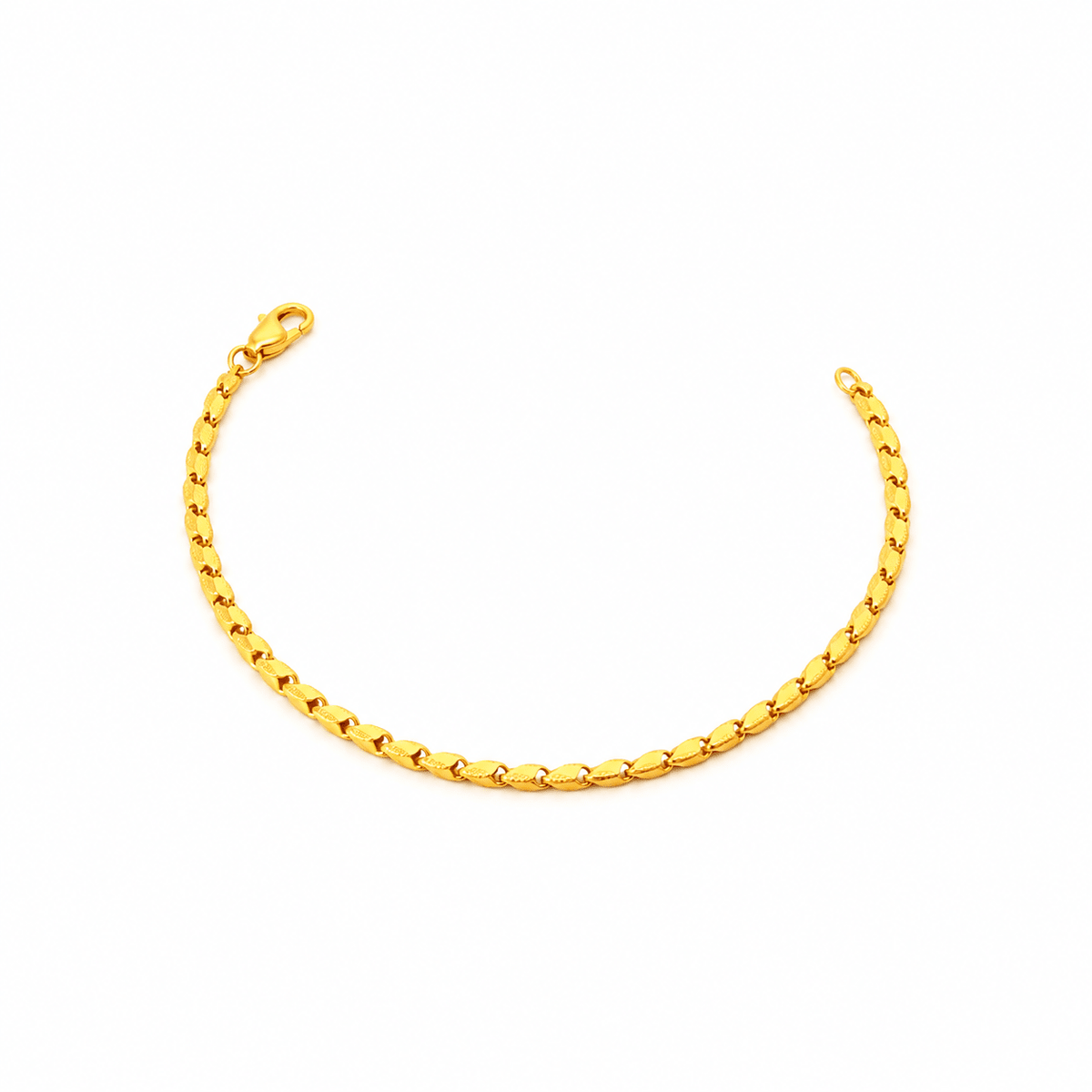 916 Gold Wheat Link Bracelet