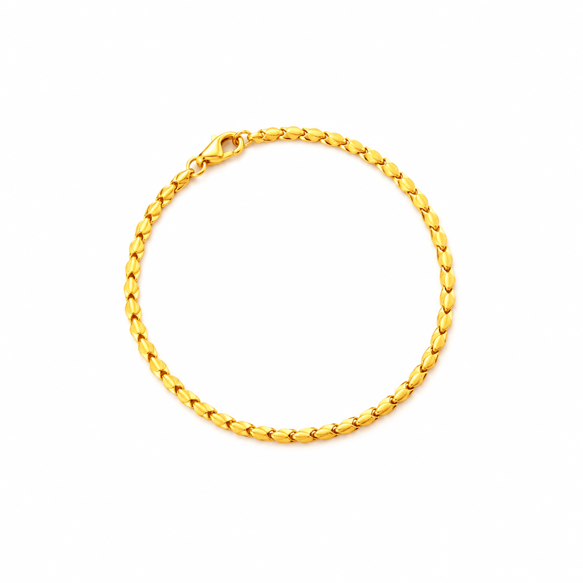 916 Gold Wheat Link Bracelet
