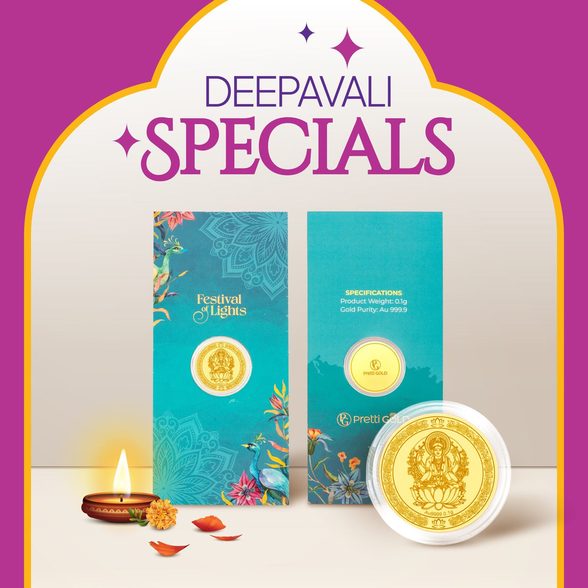 999 Deepavali Gold Coin