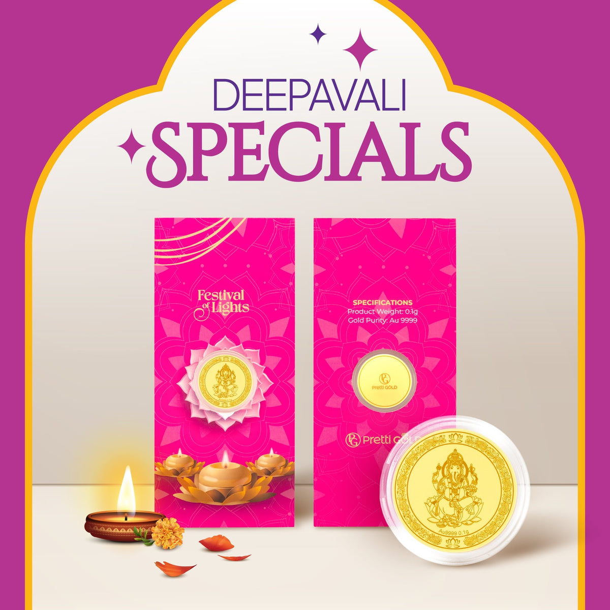 999 Deepavali Gold Coin