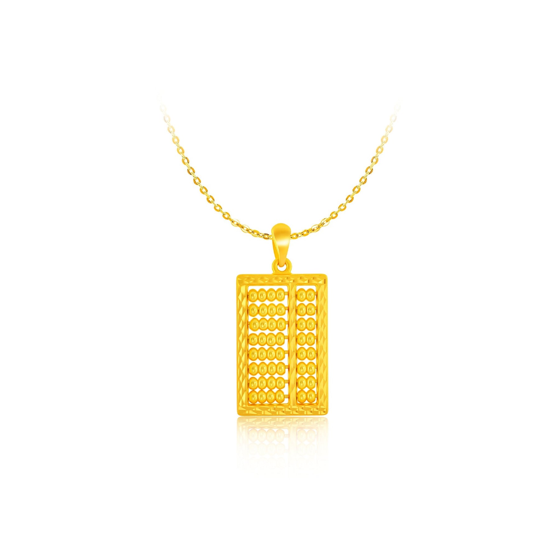 999 Gold (招福进禄) Abacus Pendant