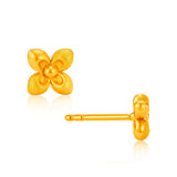 999 Gold Clover Emblem Earrings