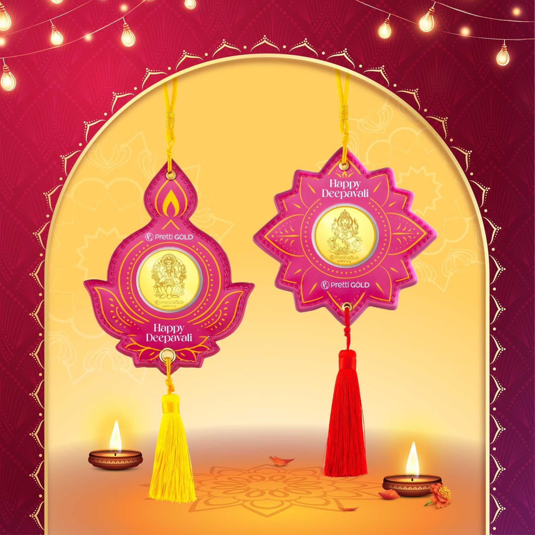 999 Gold Deepavali Blessing Charm