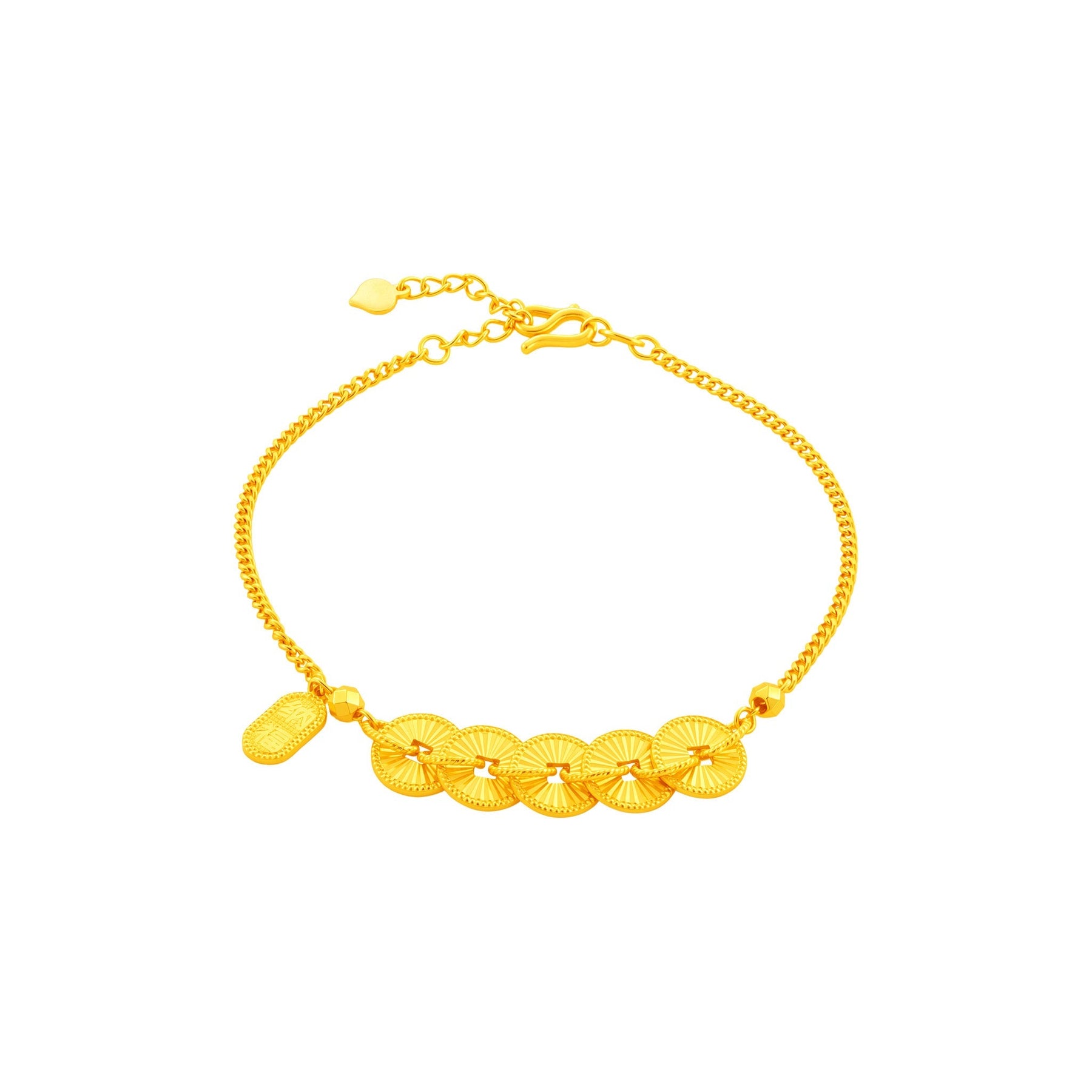 999 Gold Five Emperor Wealth Flow Bracelet(五帝纳福)