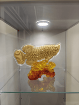 999 Gold Fortune Arowana Figurine 招财金龙