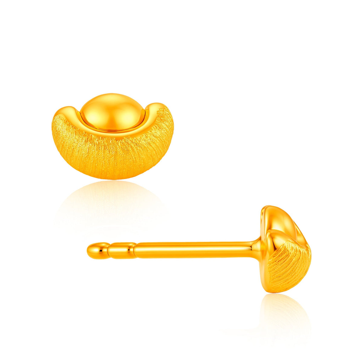 999 Gold Fortune Ingot Earrings