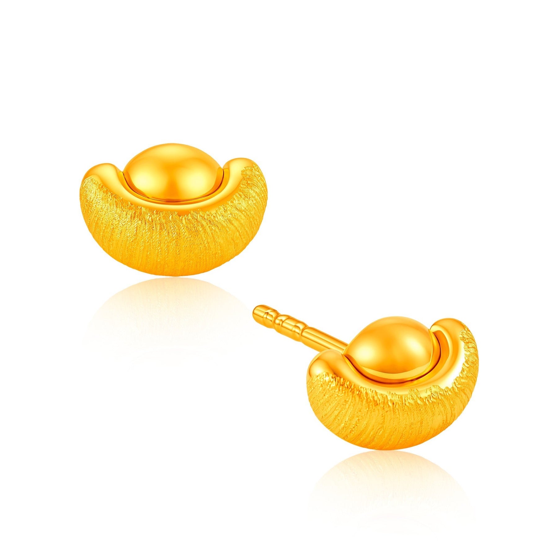 999 Gold Fortune Ingot Earrings