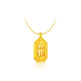 999 Gold Fortune Keeper Abacus Pendant (招财纳福)