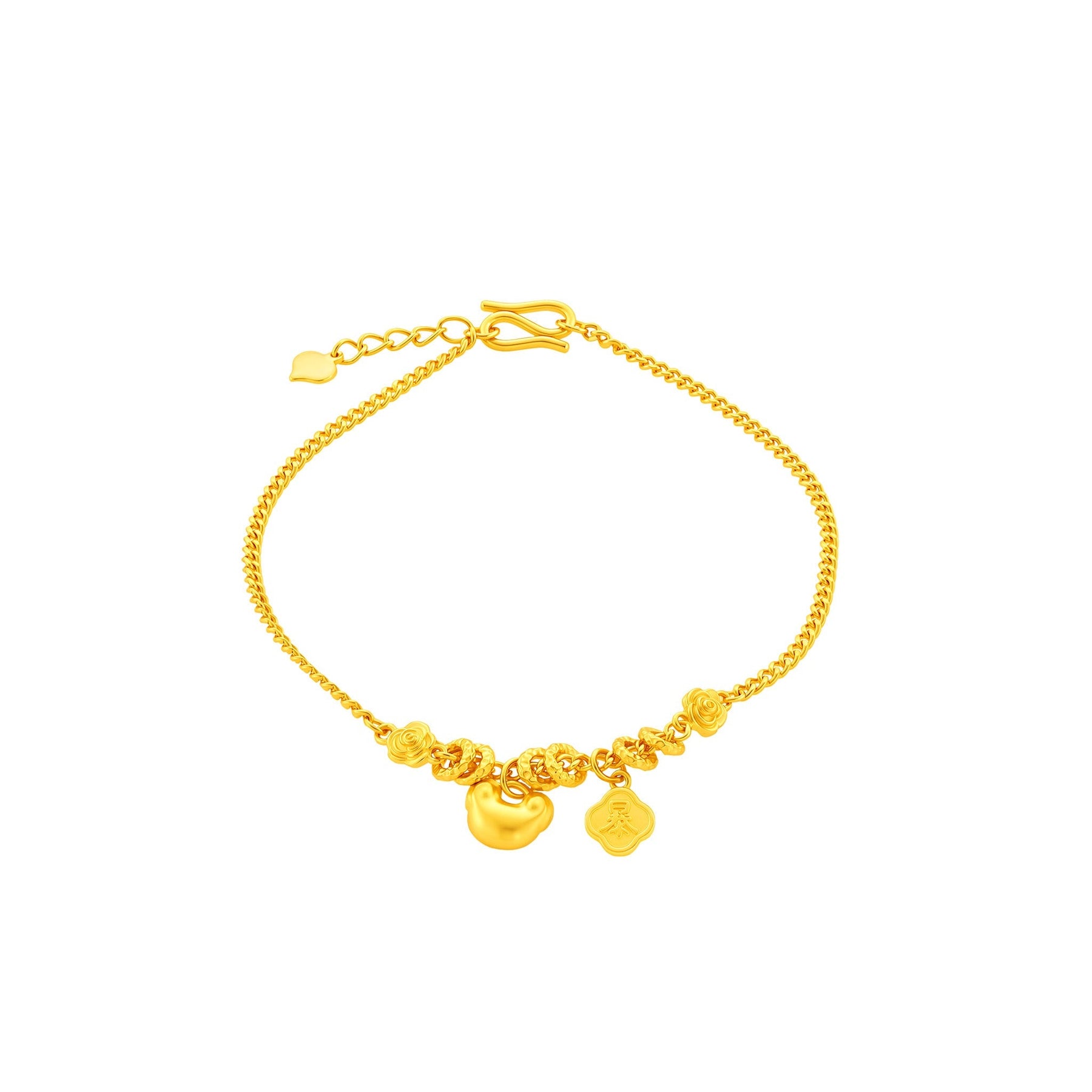999 Gold Fortune Lock Bracelet (财禄盈门)