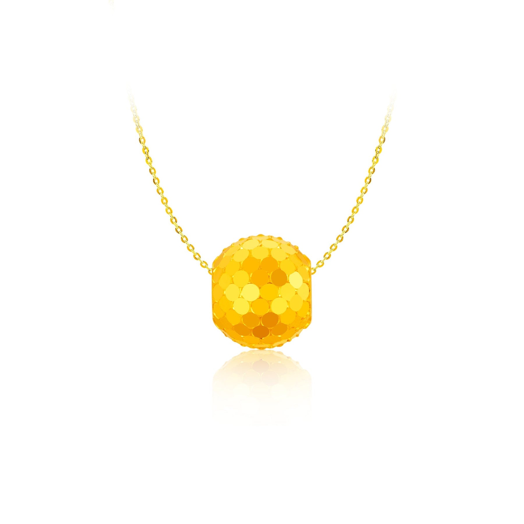 999 Gold Glittery Bead Pendant