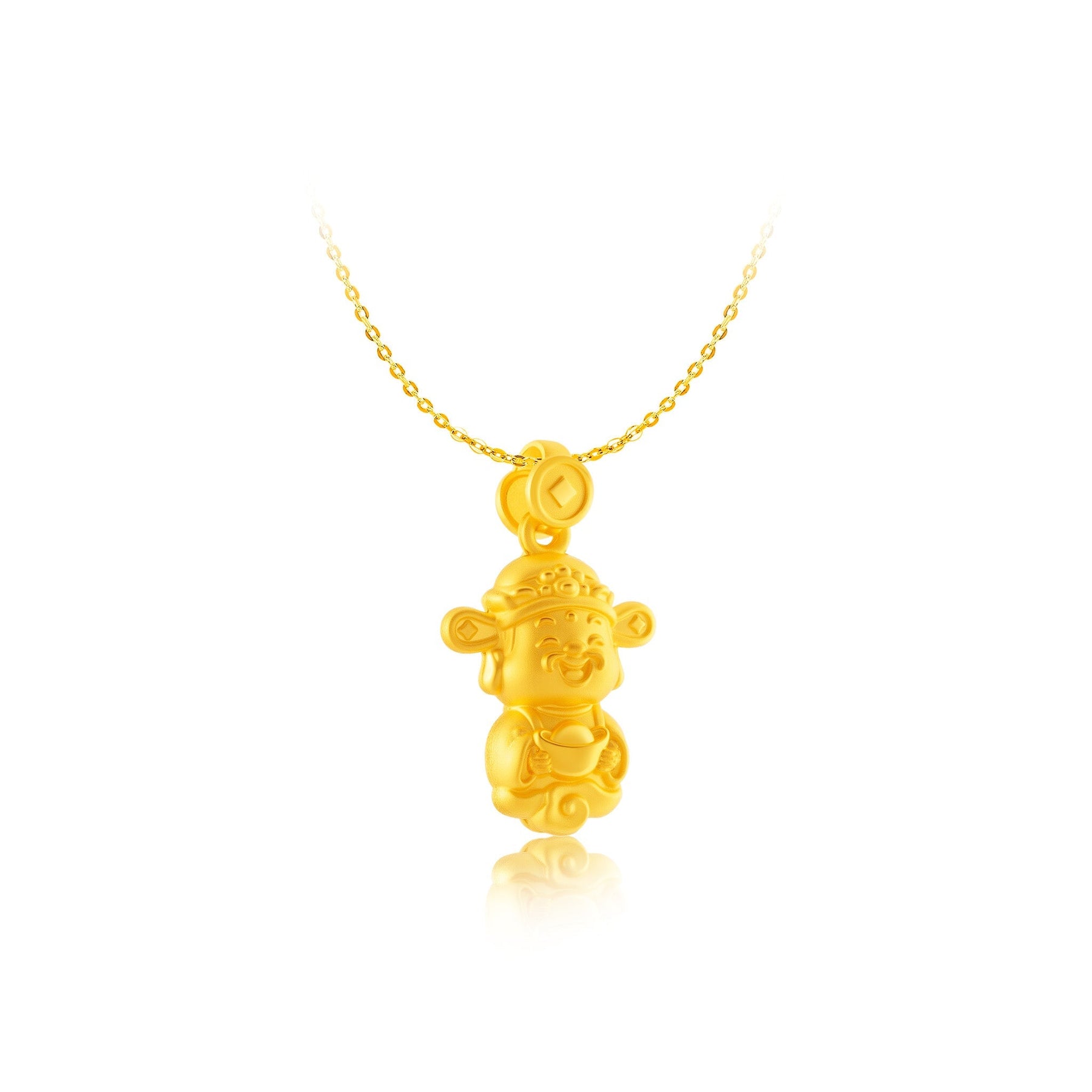 999 Gold God Of Wealth Pendant (财神爷)