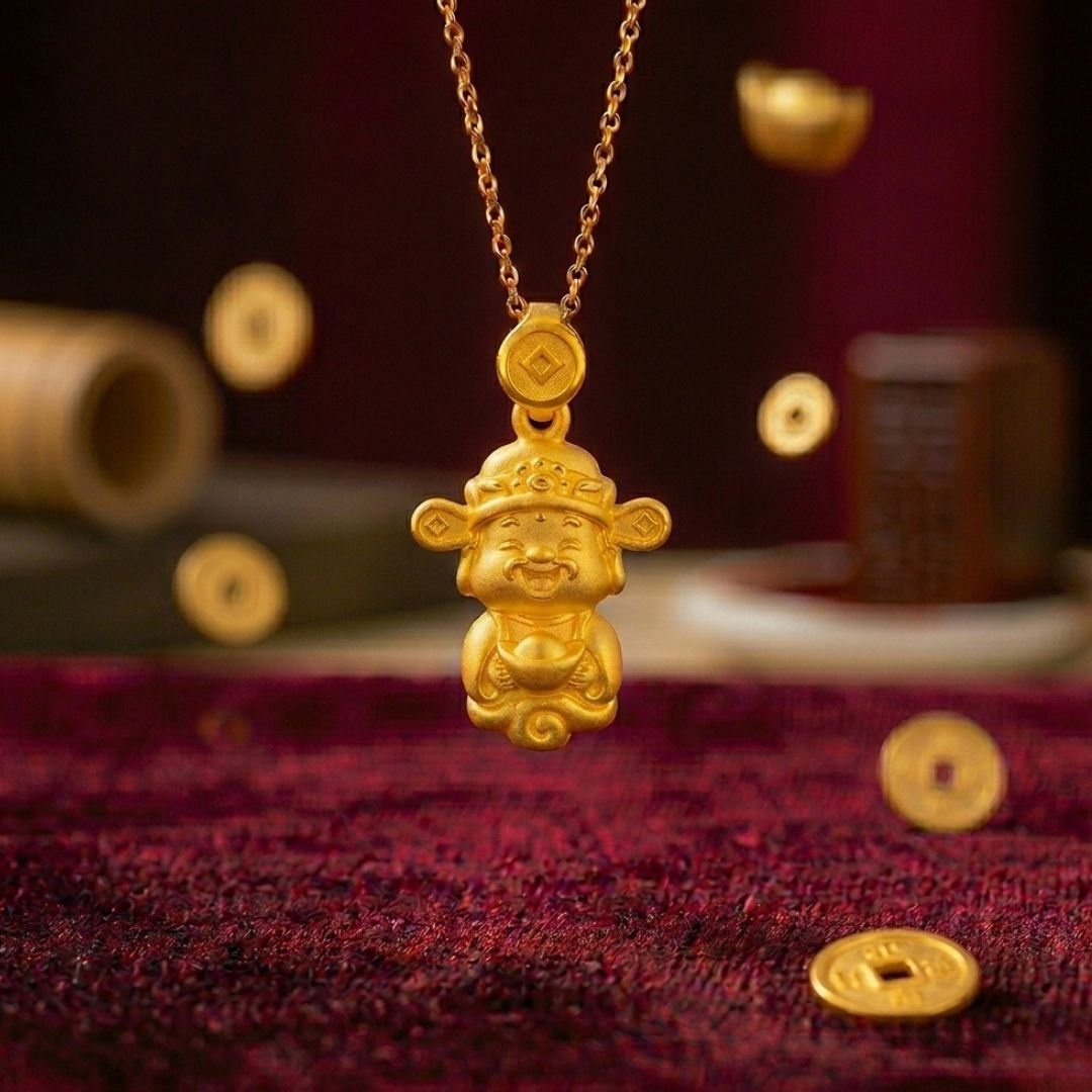999 Gold God Of Wealth Pendant (财神爷)