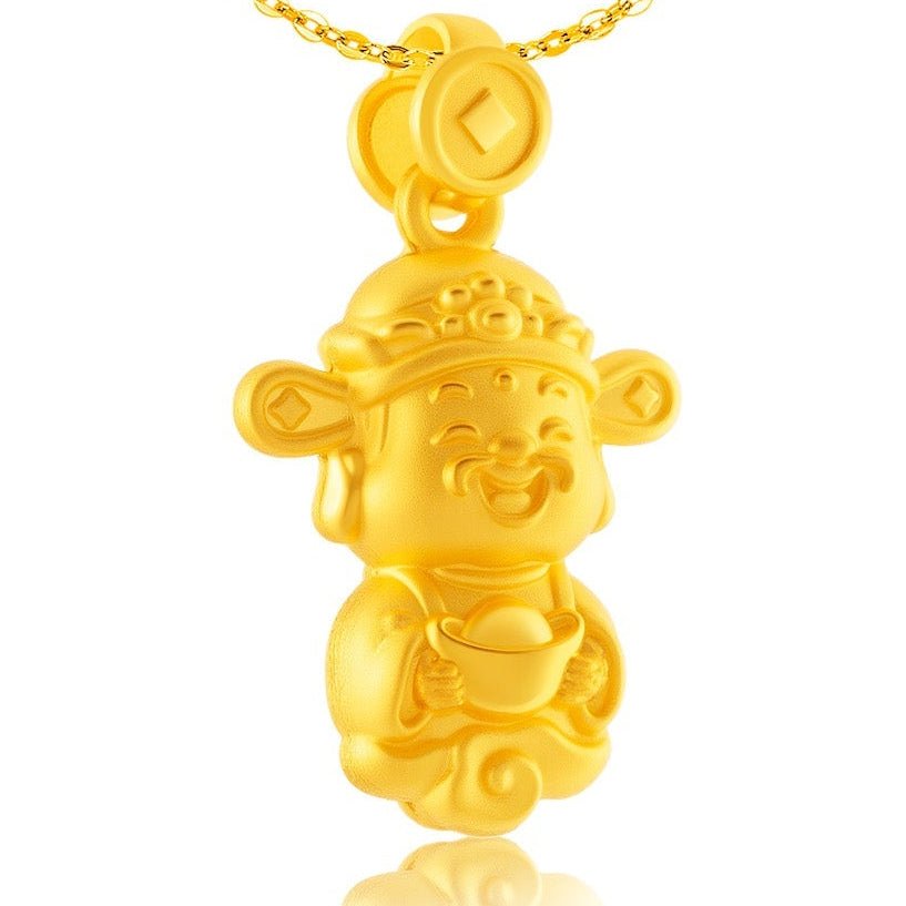 999 Gold God Of Wealth Pendant (财神爷)