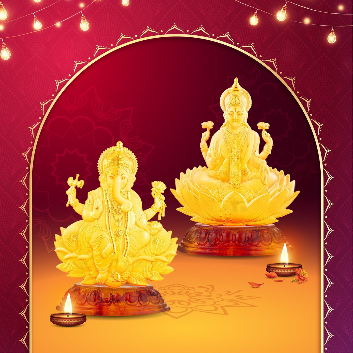 999 Gold Goddess Lakshmi Figurine