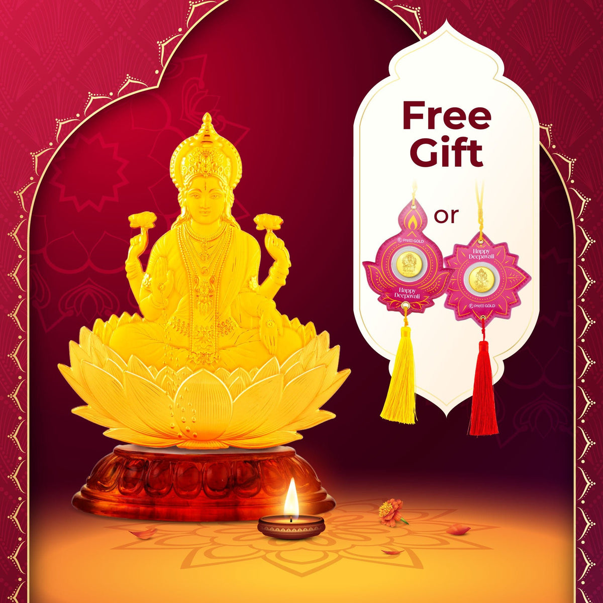 999 Gold Goddess Lakshmi Figurine