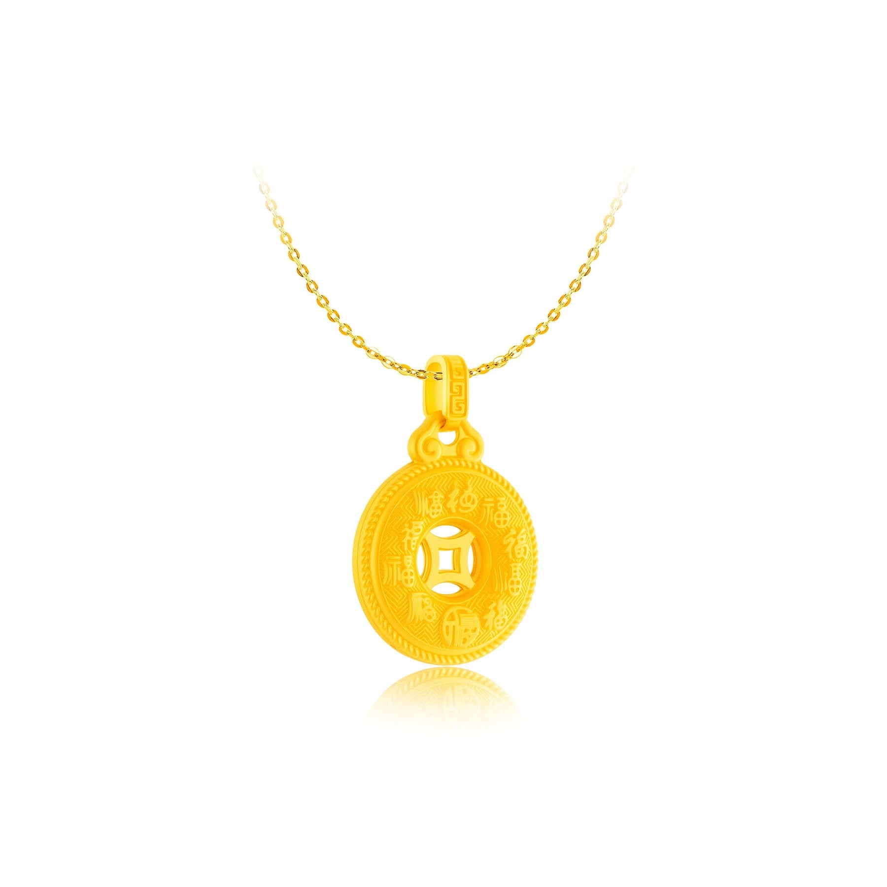 999 Gold Golden Guardian Buckle Pendant