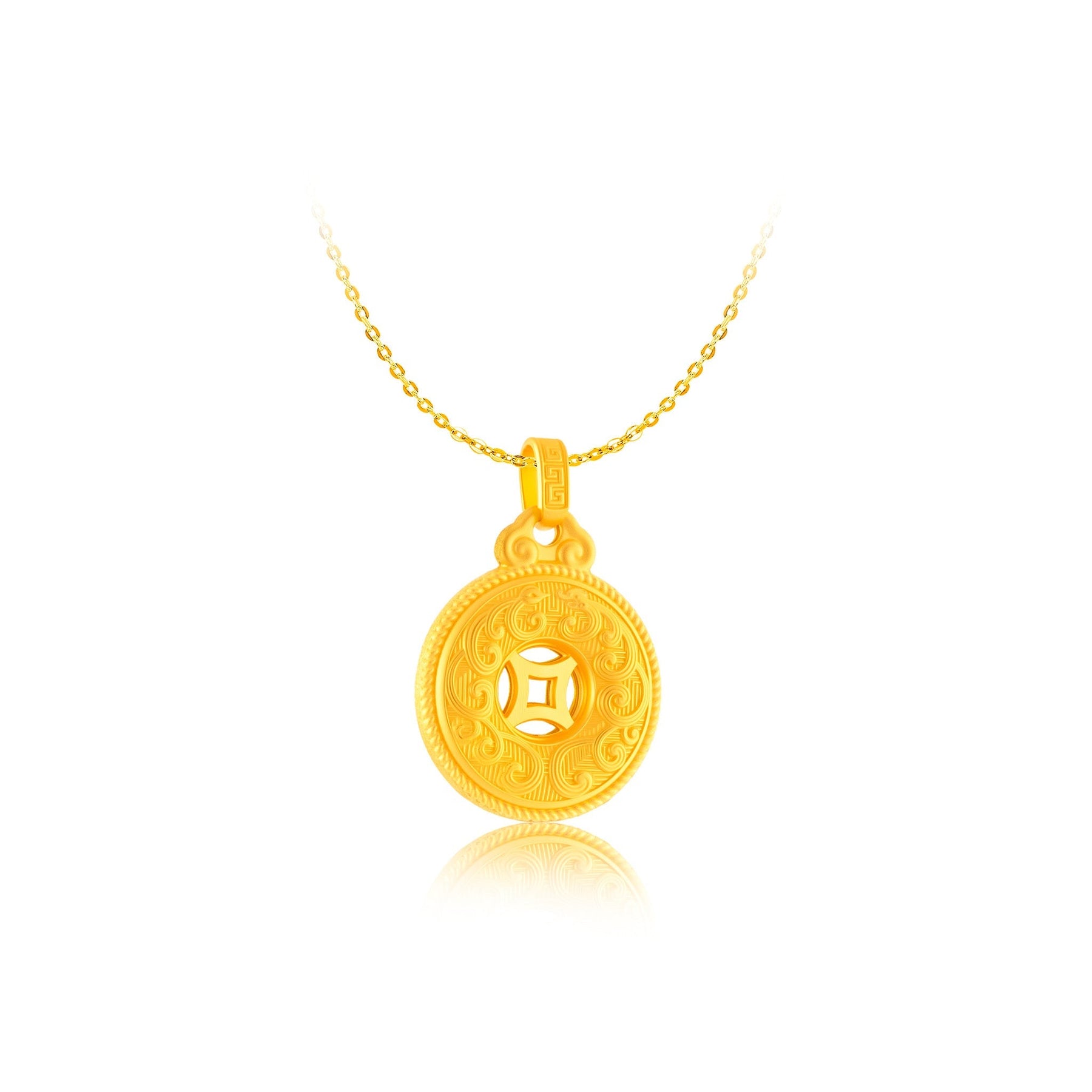 999 Gold Golden Guardian Buckle Pendant