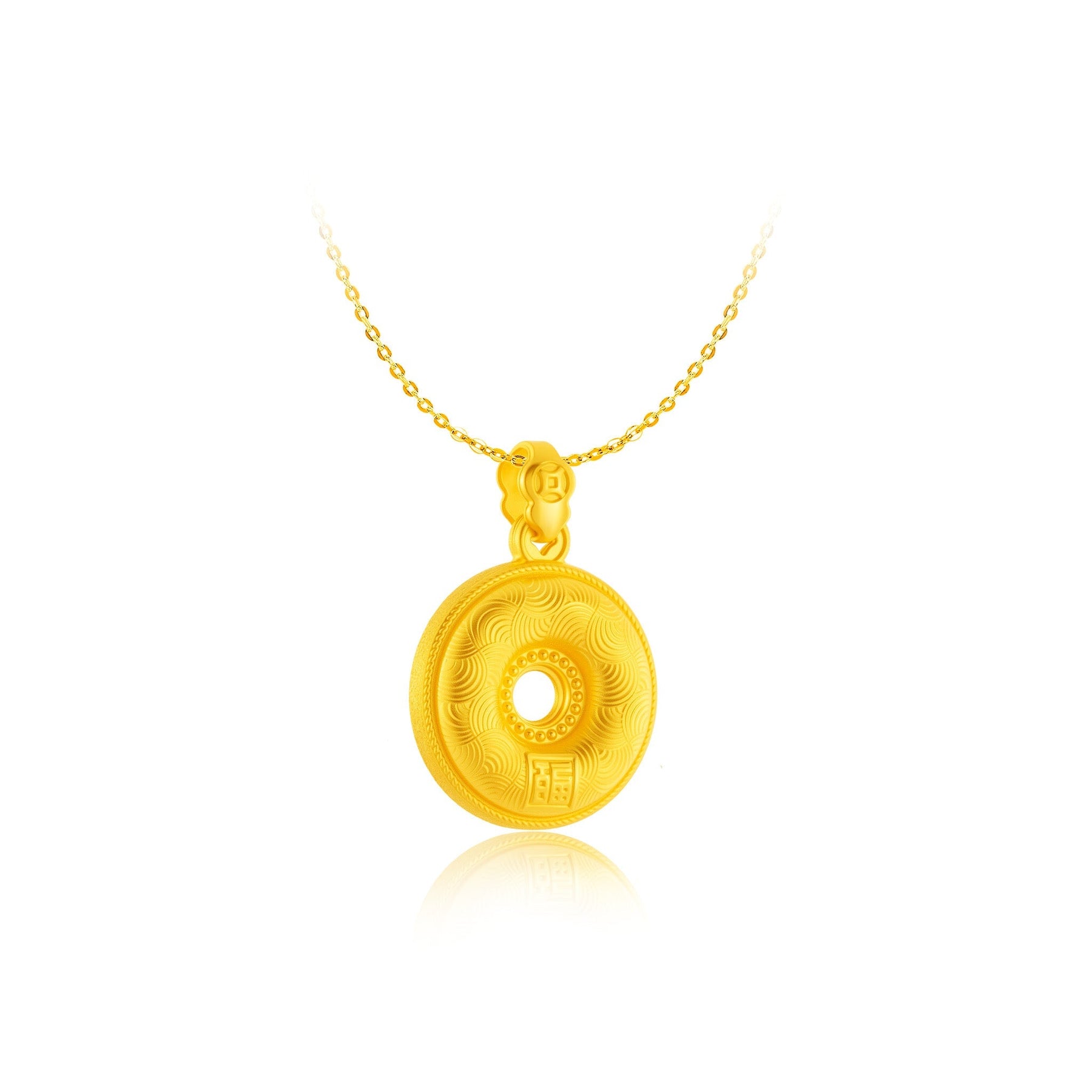 999 Gold Golden Guardian Buckle Pendant