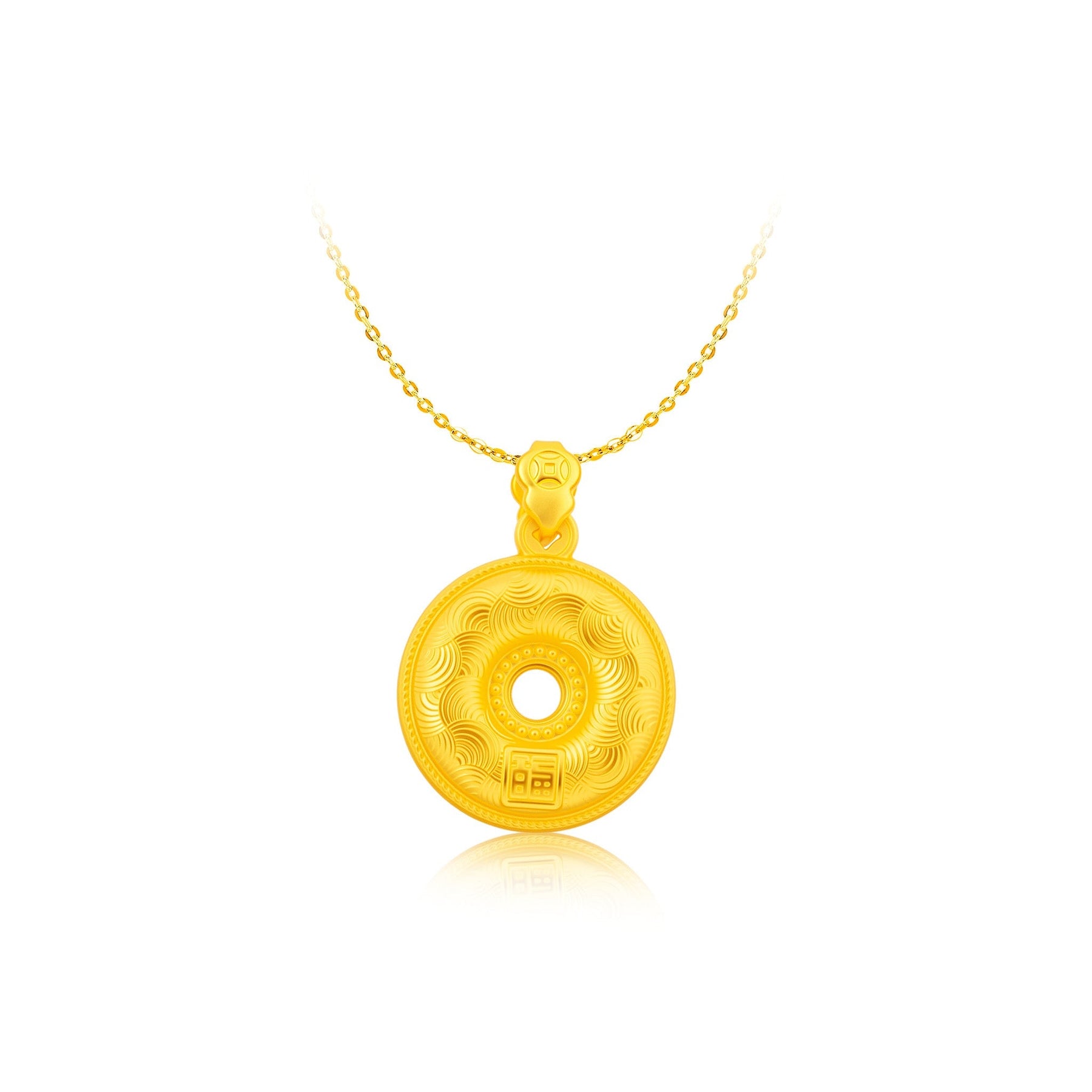 999 Gold Golden Guardian Buckle Pendant