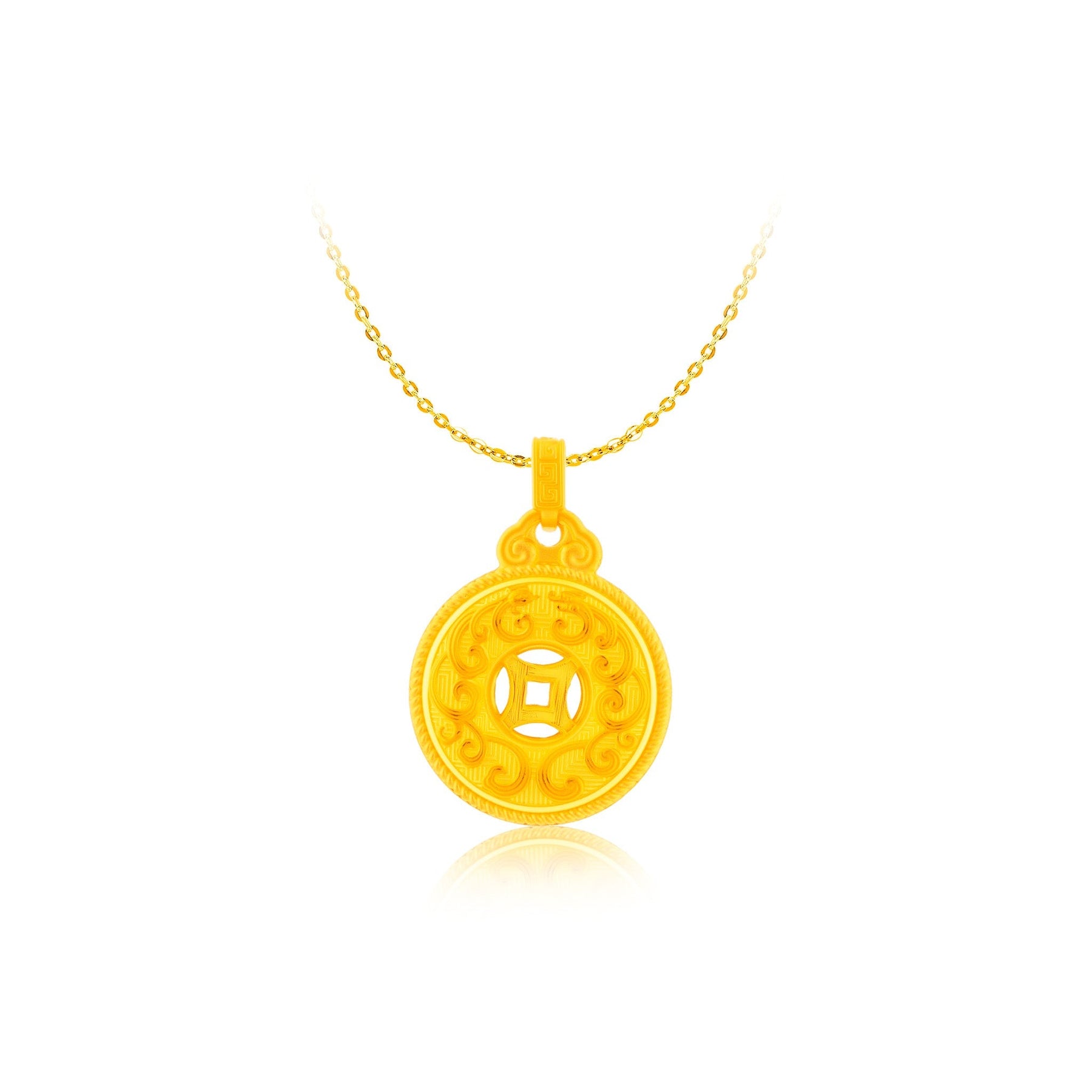 999 Gold Golden Guardian Buckle Pendant