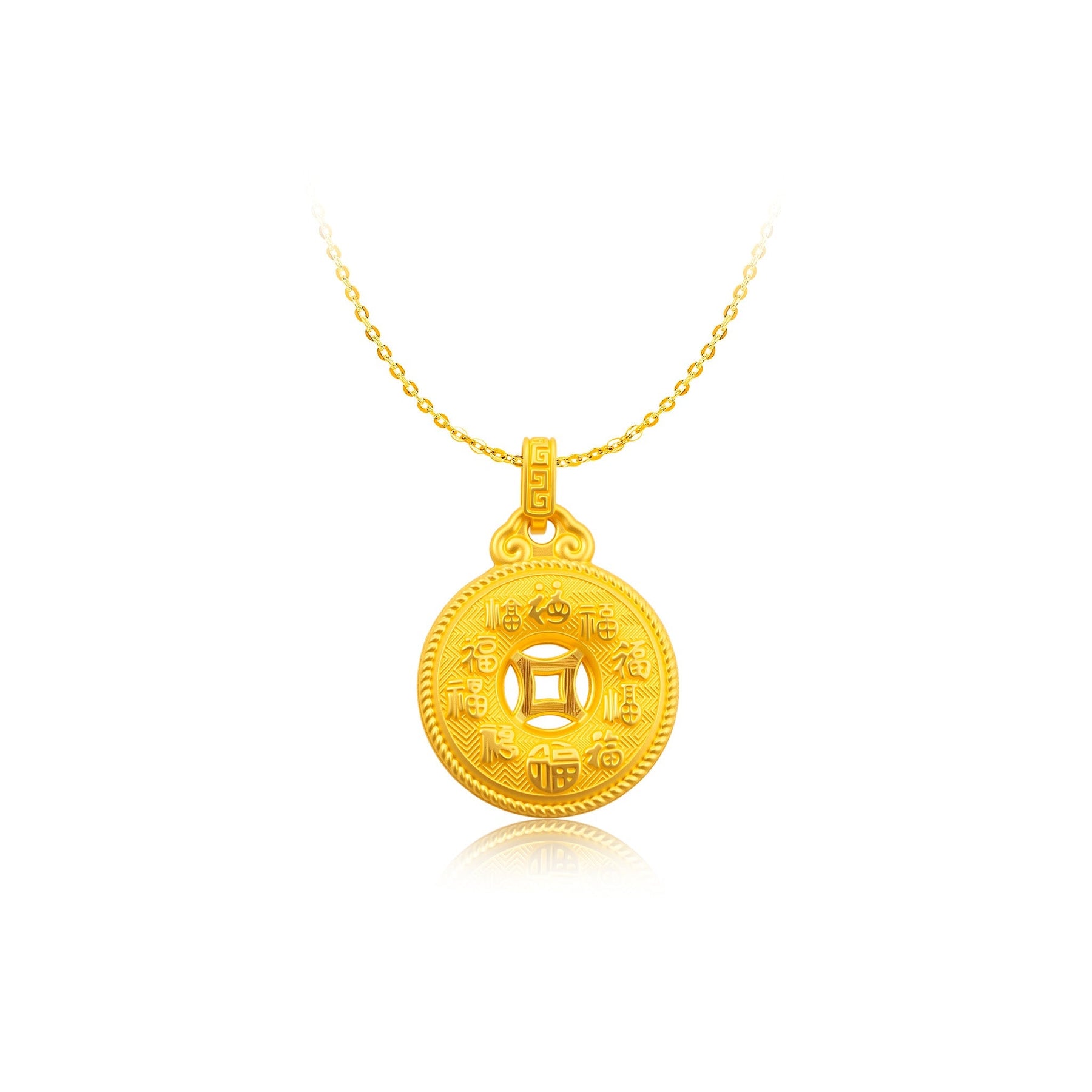 999 Gold Golden Guardian Buckle Pendant
