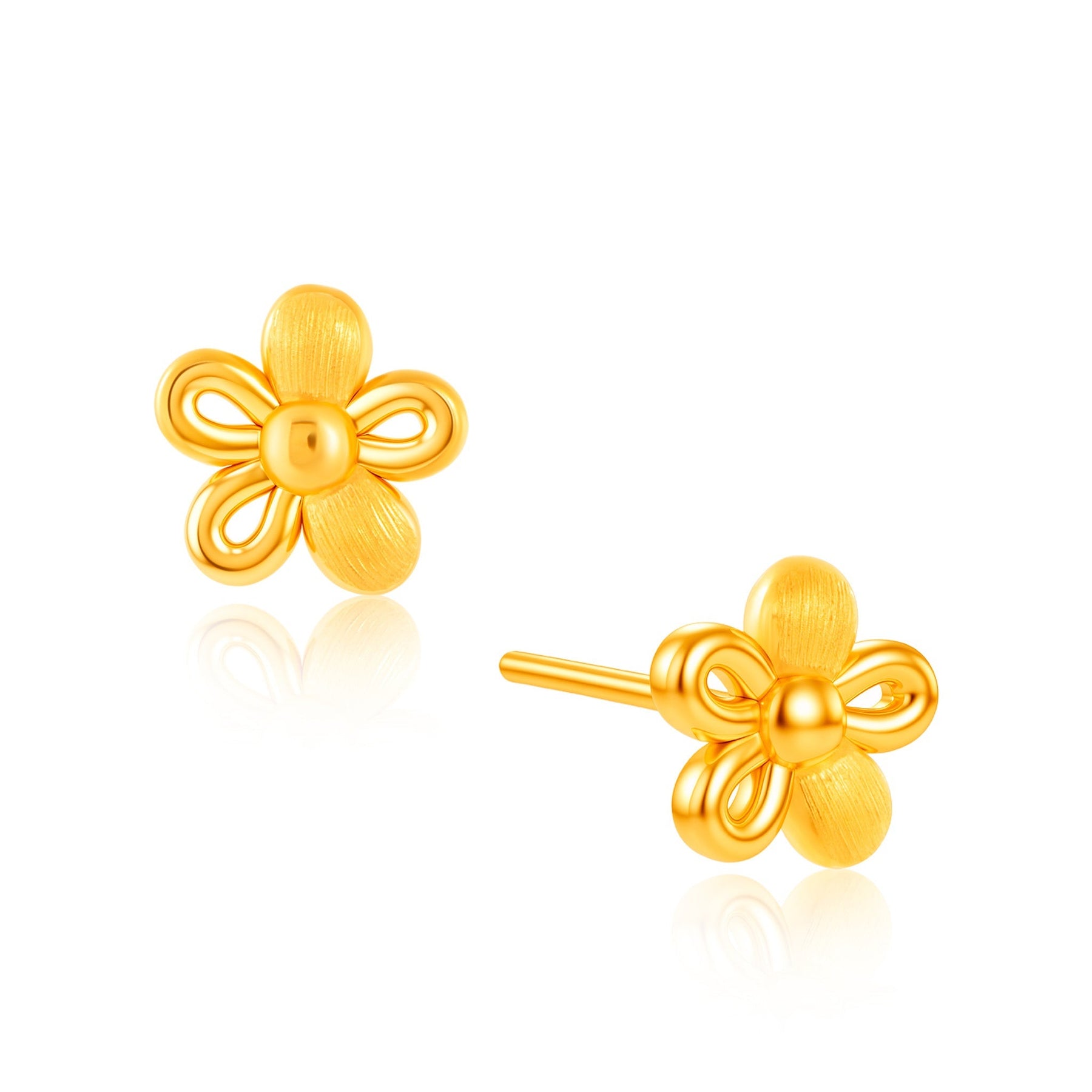 999 Gold Golden Petal Earrings