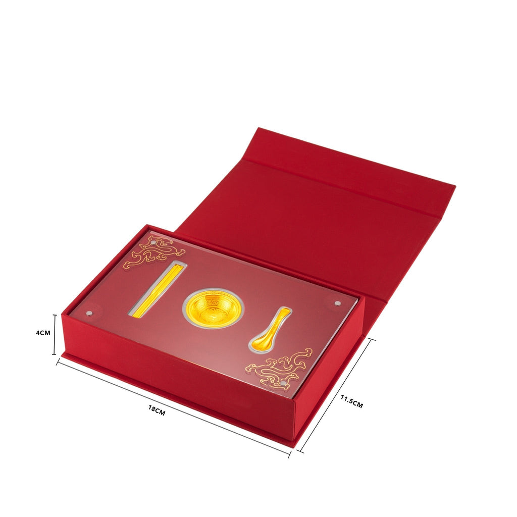 999 Gold Golden Prosperity Set 金碗筷勺 – MoneyMax Jewellery