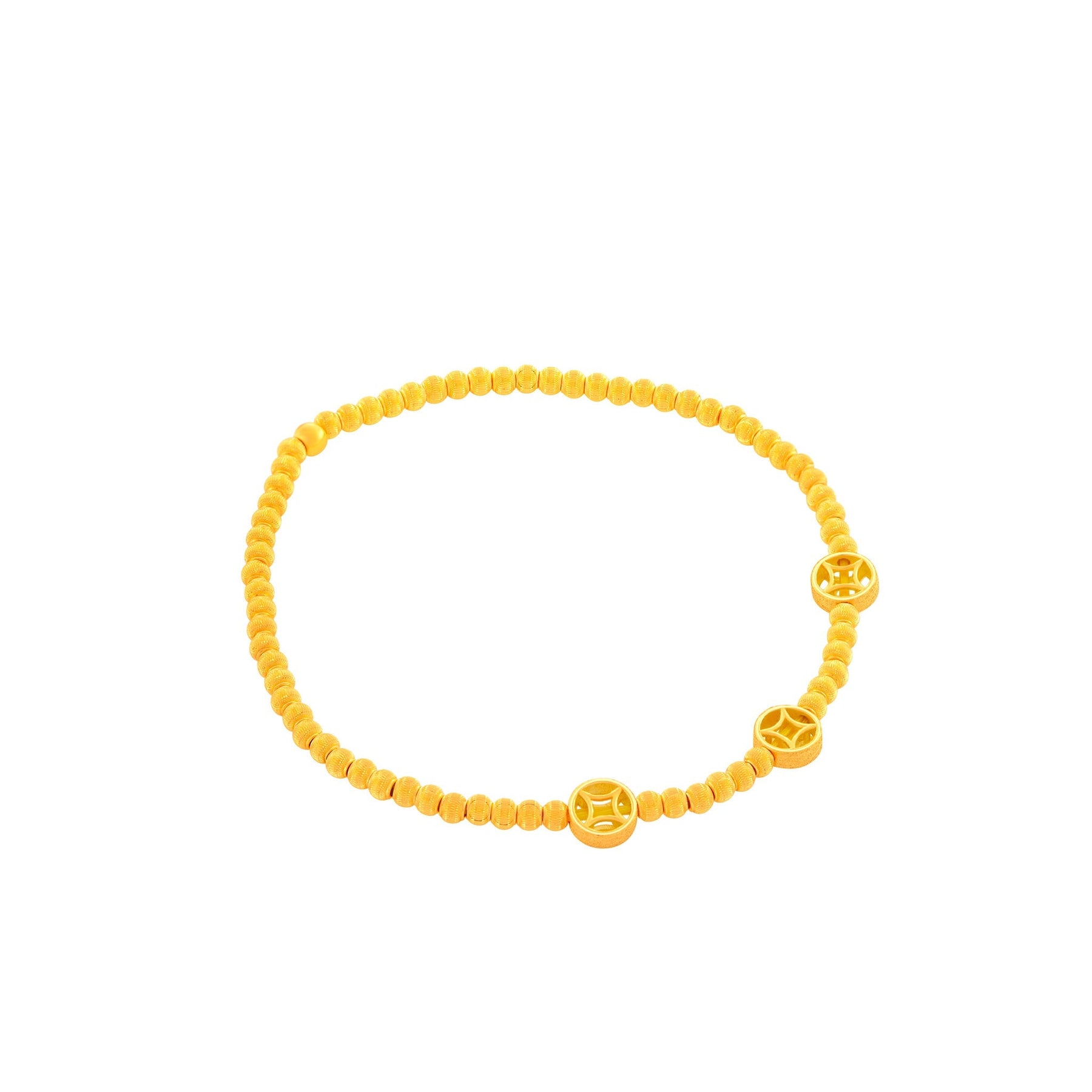999 Gold Golden Sphere Bracelet