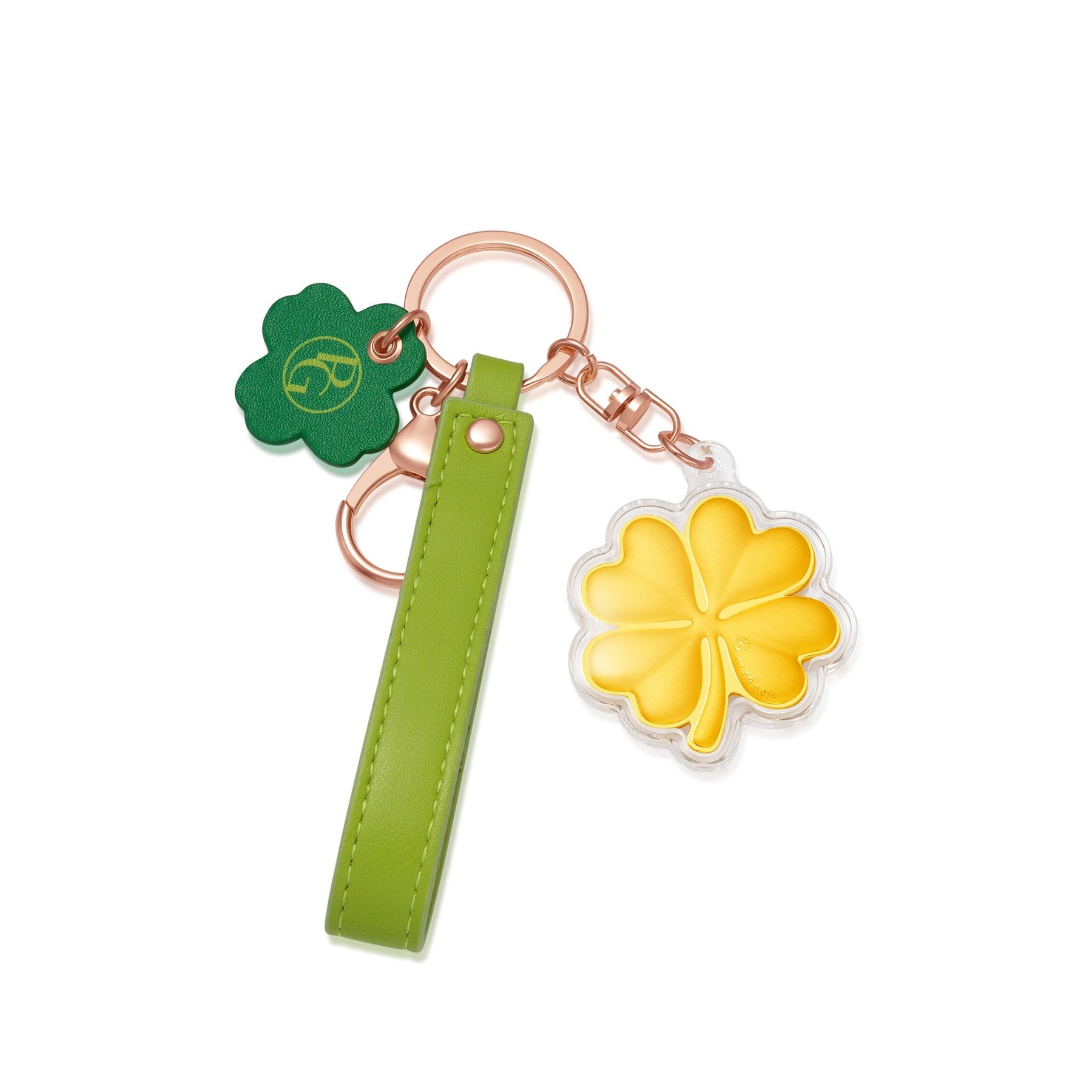 999 Gold Good Luck Clover Keychain