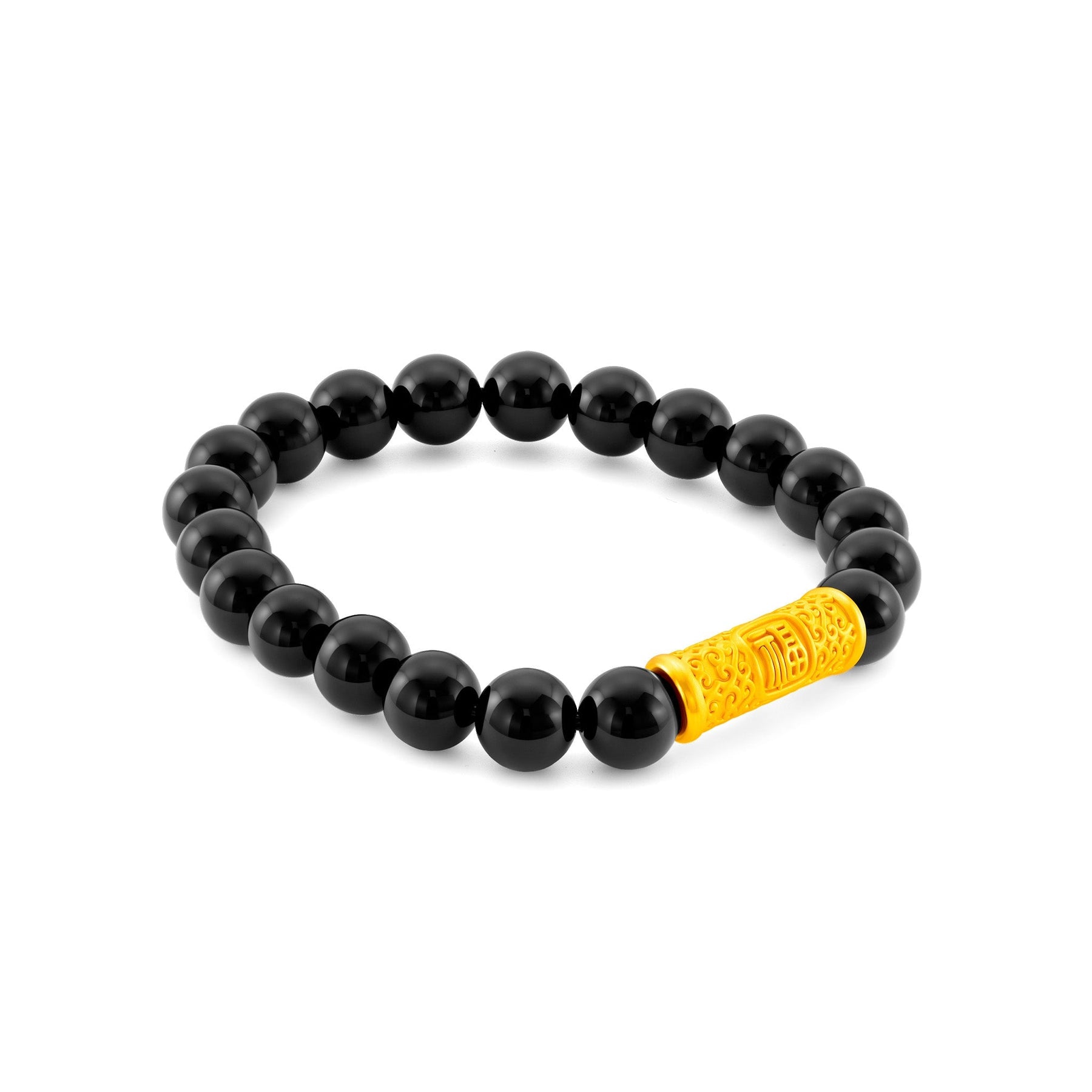 999 Gold Imperial Black Agate Bracelet