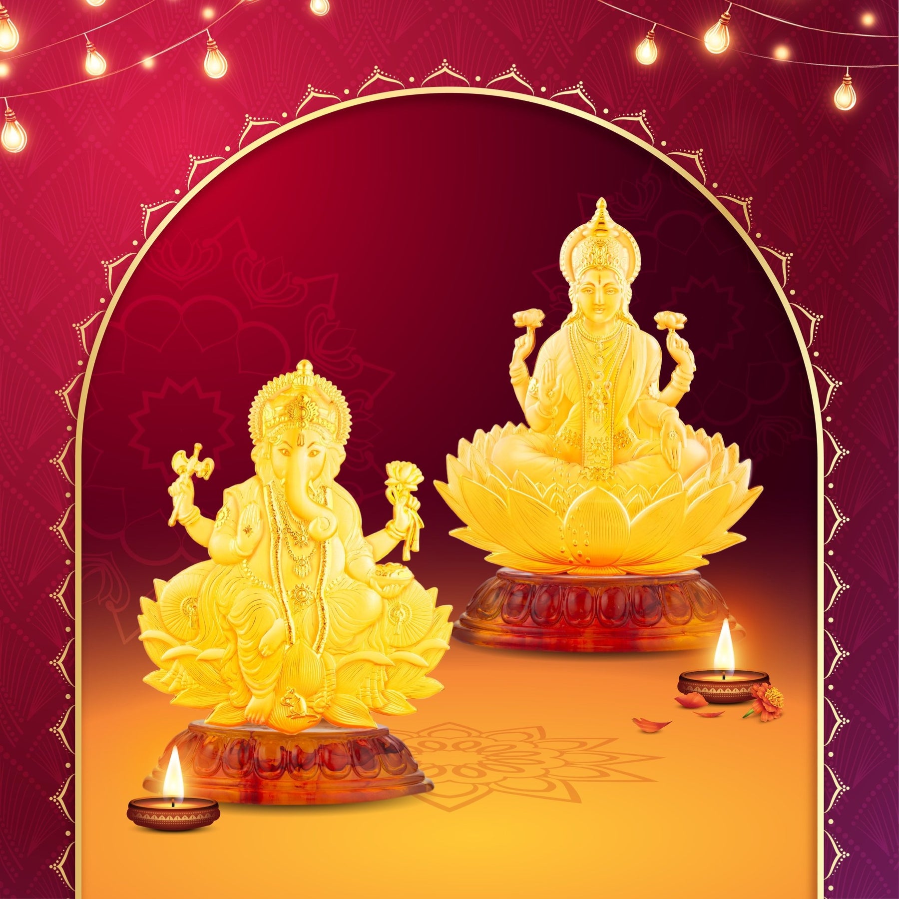 999 Gold Lord Ganesha Figurine