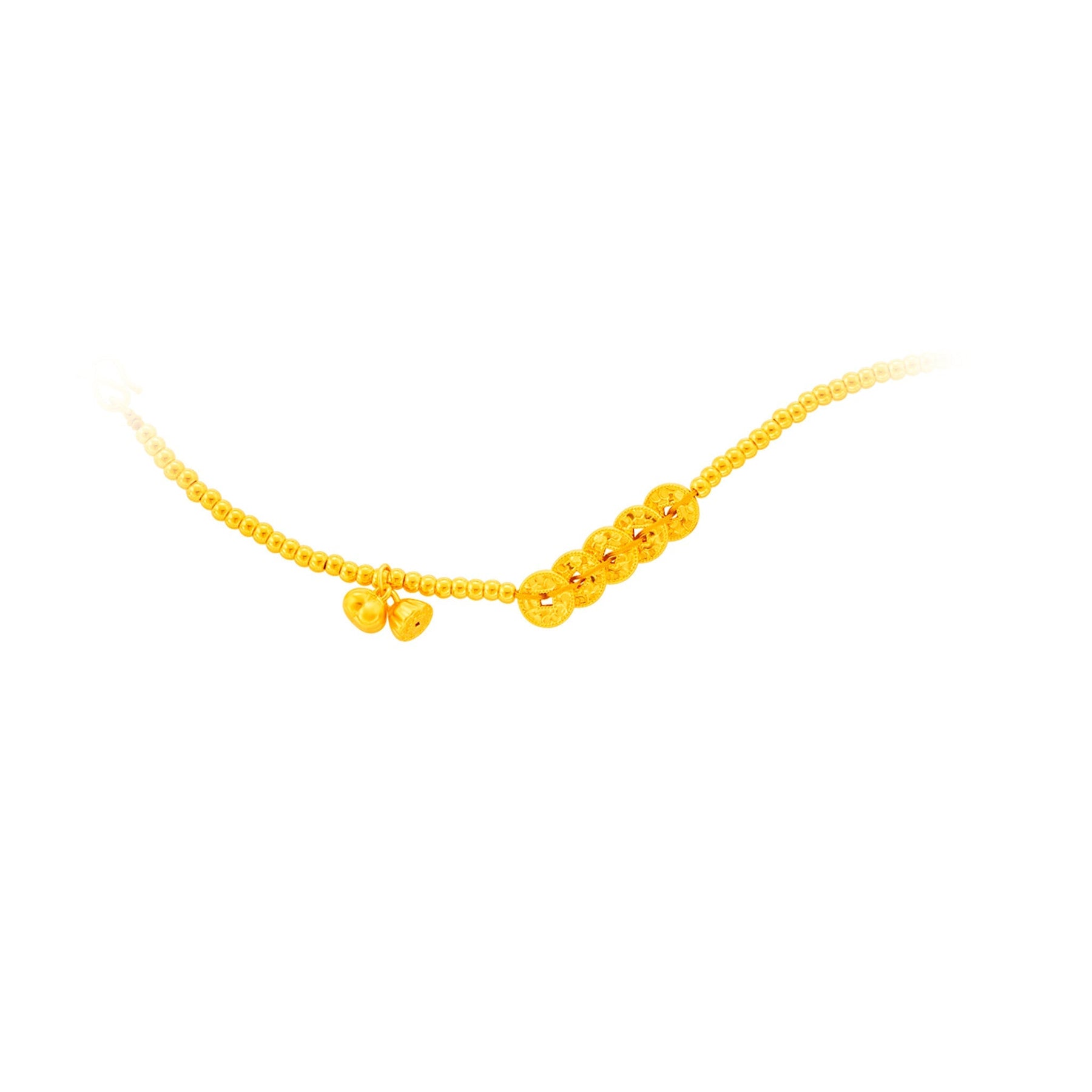 999 Gold Lotus Fortune Coins Bracelet