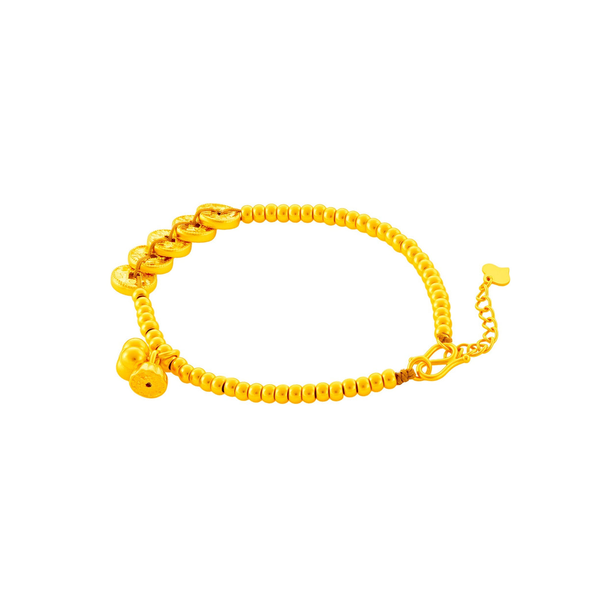 999 Gold Lotus Fortune Coins Bracelet