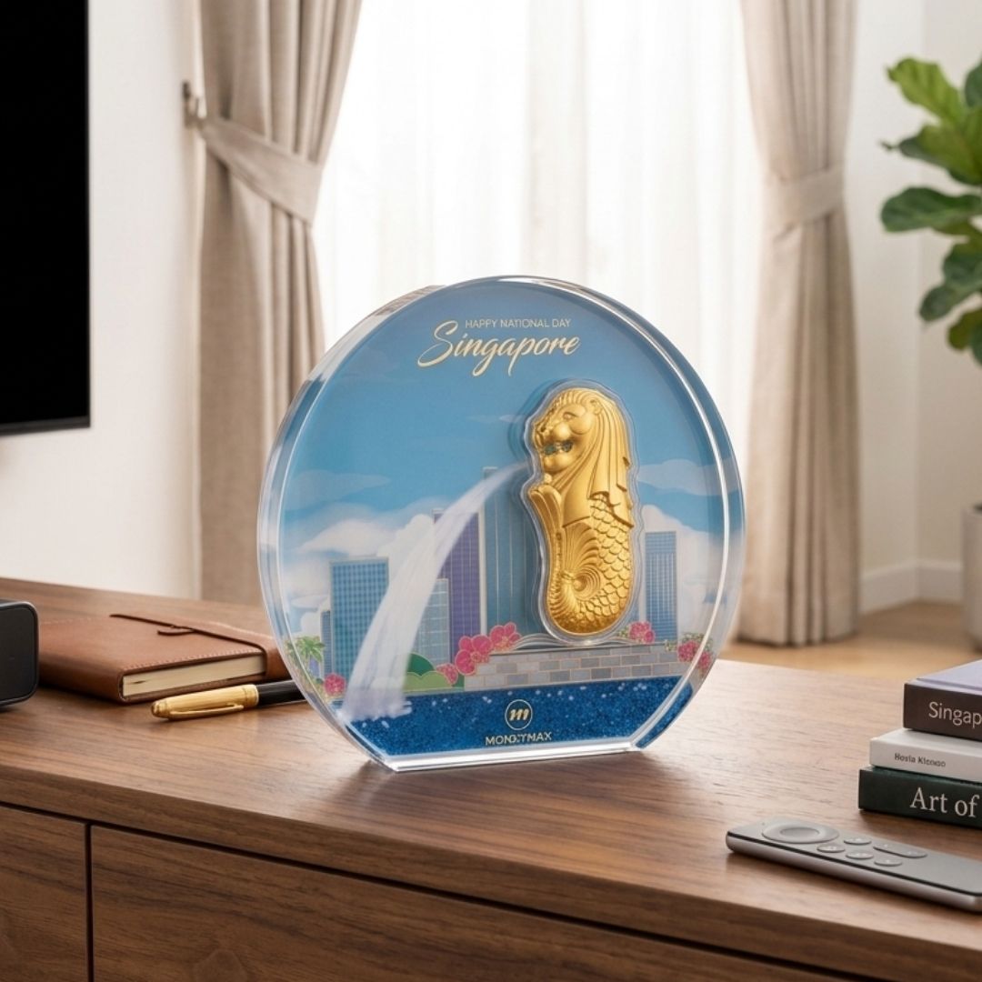 999 Gold Merlion Display