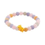 999 Gold Mini Horse 马到功成 with Auspicious Beads Bracelet