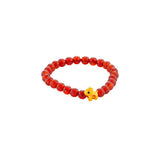 999 Gold Mini Horse 马到功成 with Auspicious Beads Bracelet