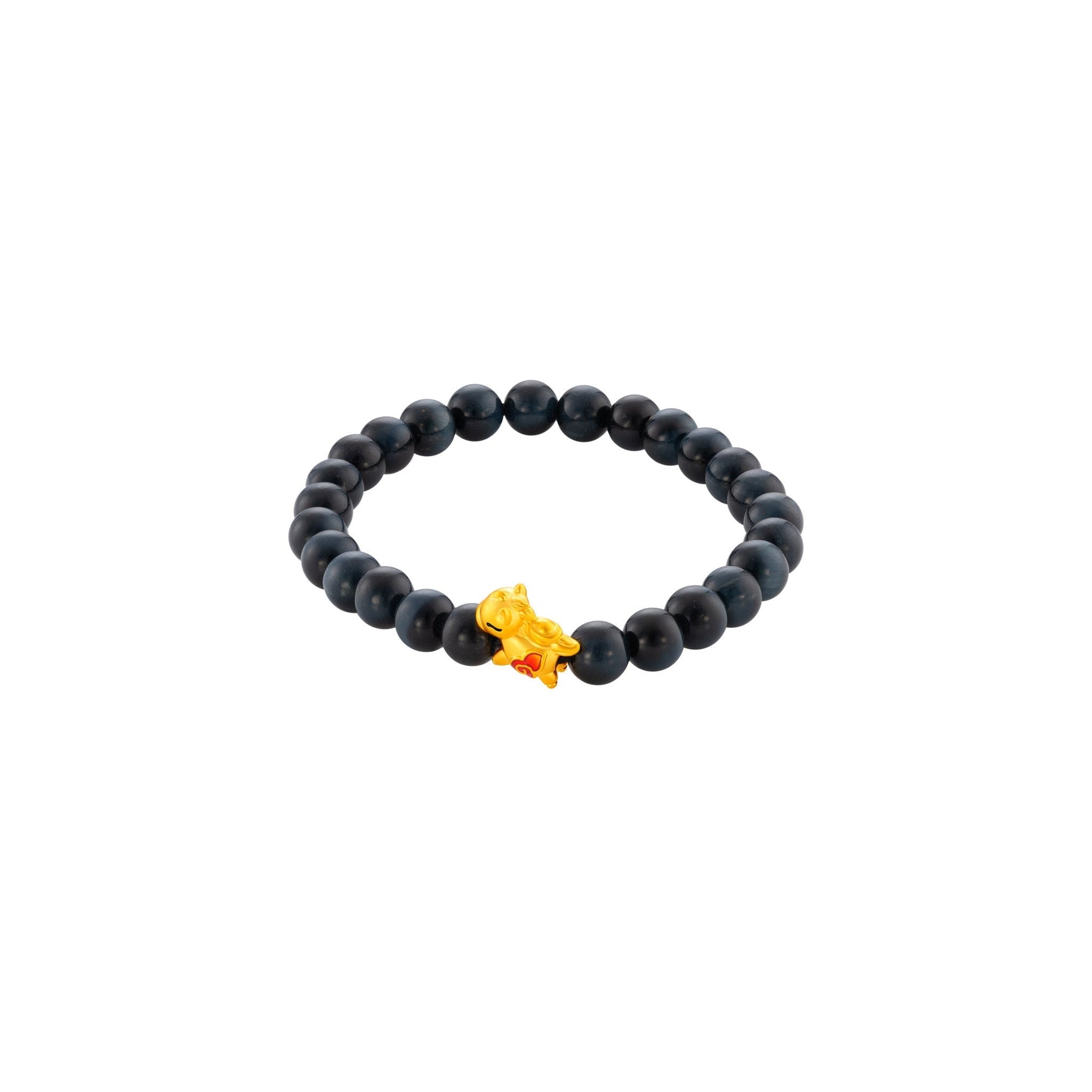 999 Gold Mini Horse 马到功成 with Auspicious Beads Bracelet
