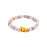 999 Gold Mini Horse 马到功成 with Auspicious Beads Bracelet