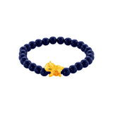 999 Gold Mini Horse 马到功成 with Auspicious Beads Bracelet