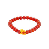999 Gold Mini Horse 马到功成 with Auspicious Beads Bracelet