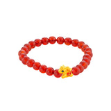 999 Gold Mini Horse 马到功成 with Auspicious Beads Bracelet