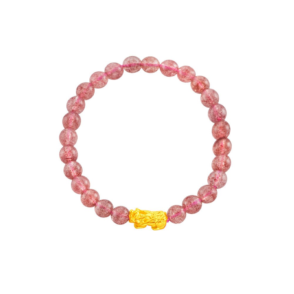 999 Gold Mini Pixiu 貔貅 with Auspicious Beads Bracelet