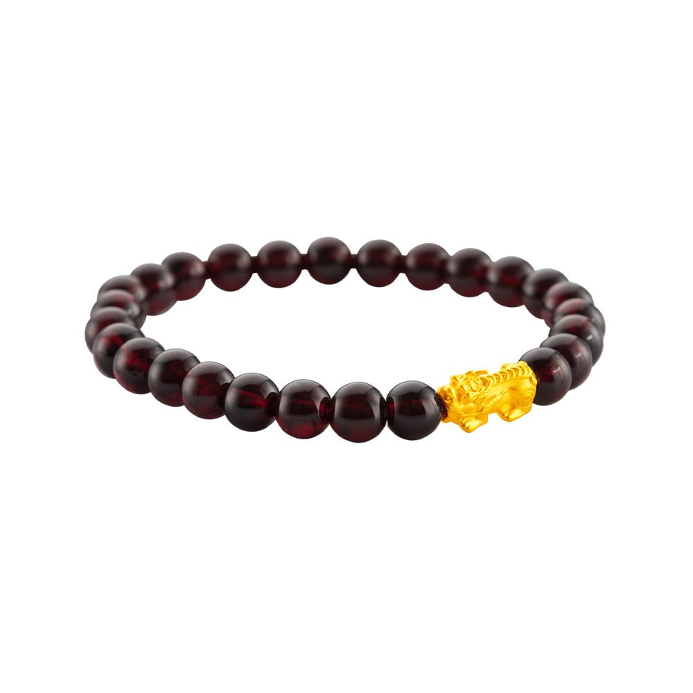 999 Gold Mini Pixiu 貔貅 with Auspicious Beads Bracelet