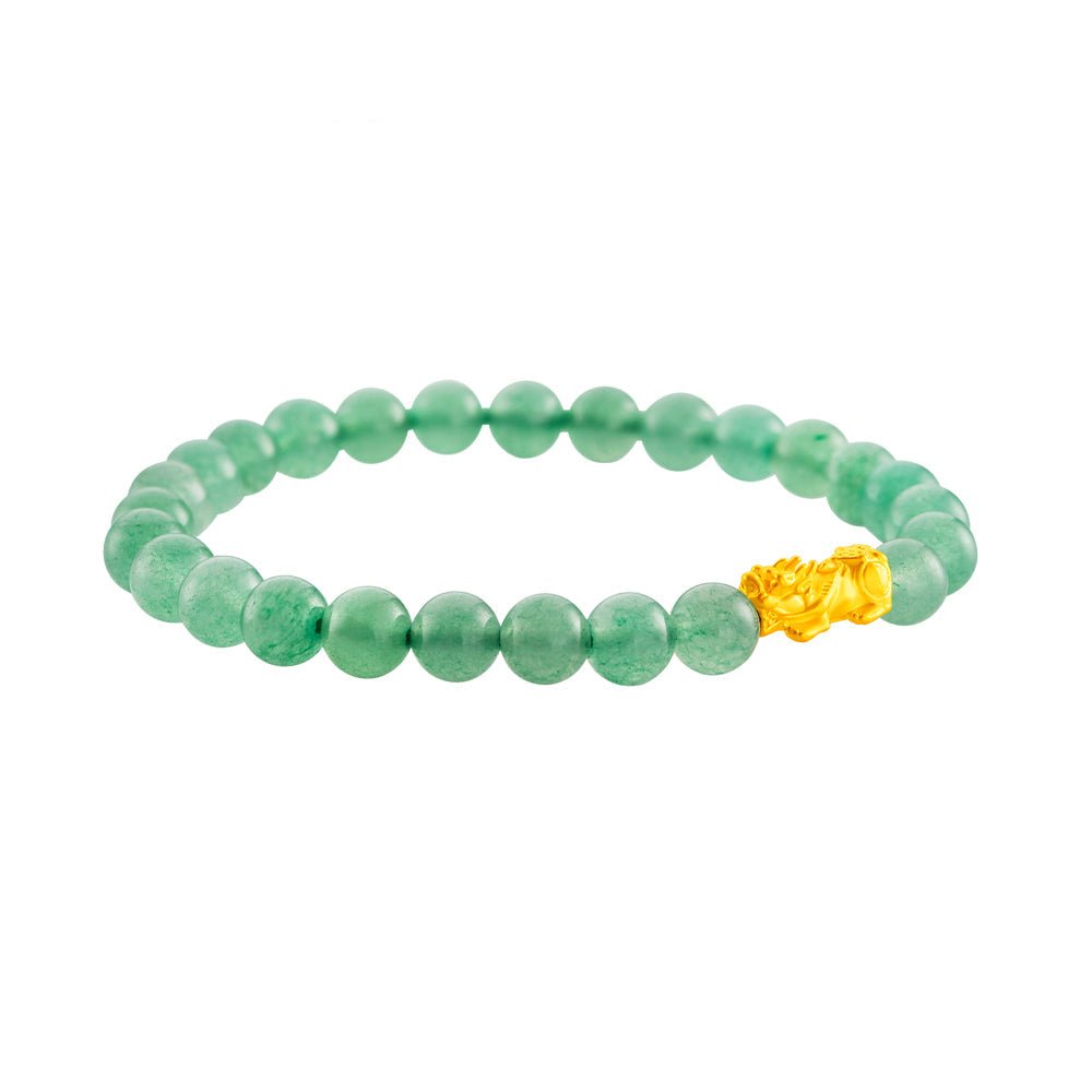 999 Gold Mini Pixiu 貔貅 with Auspicious Beads Bracelet